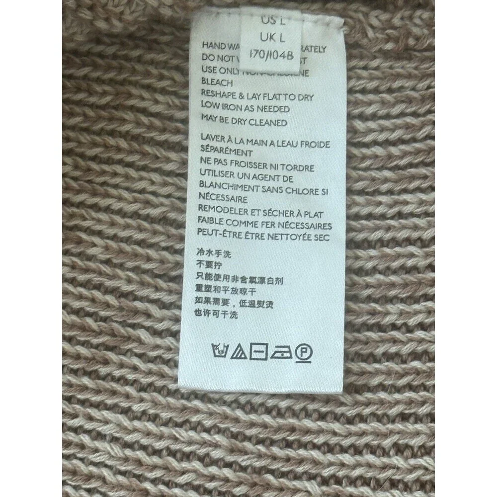Free People When It Rains Sweater Women’s Large‎ Toast V-Neck Cropped Fisherman
